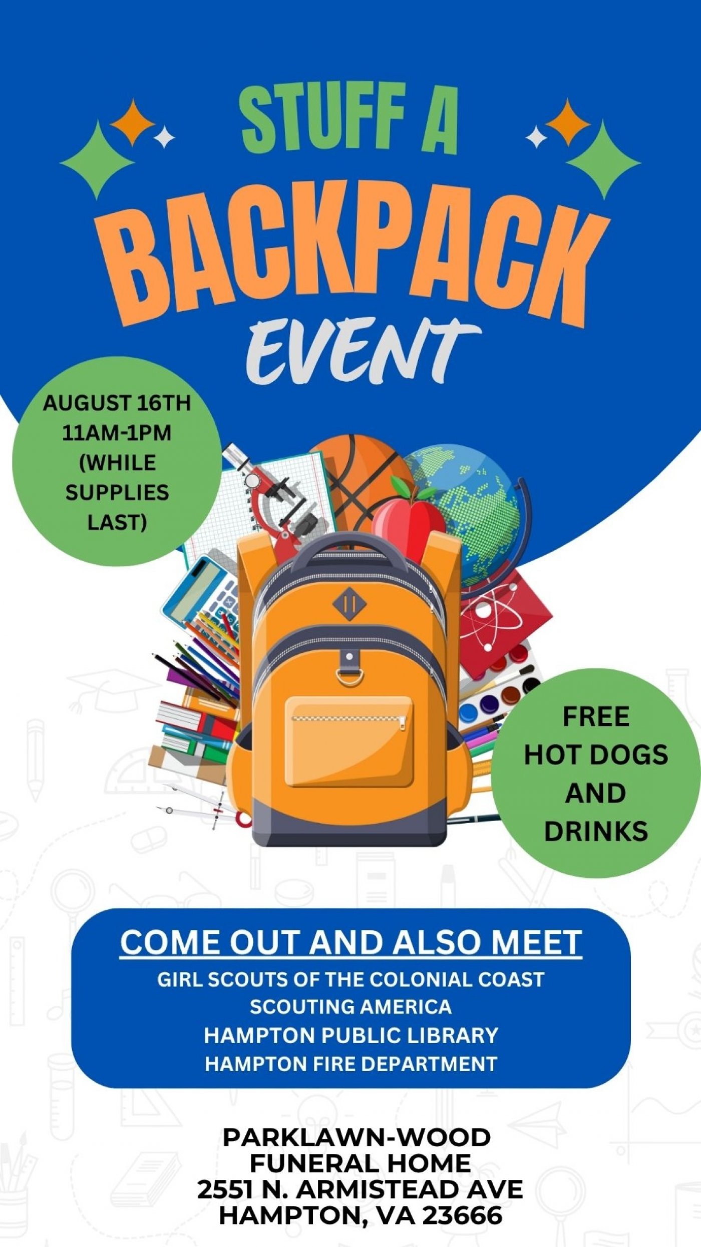 Parklawn Stuff A Backpack Event
