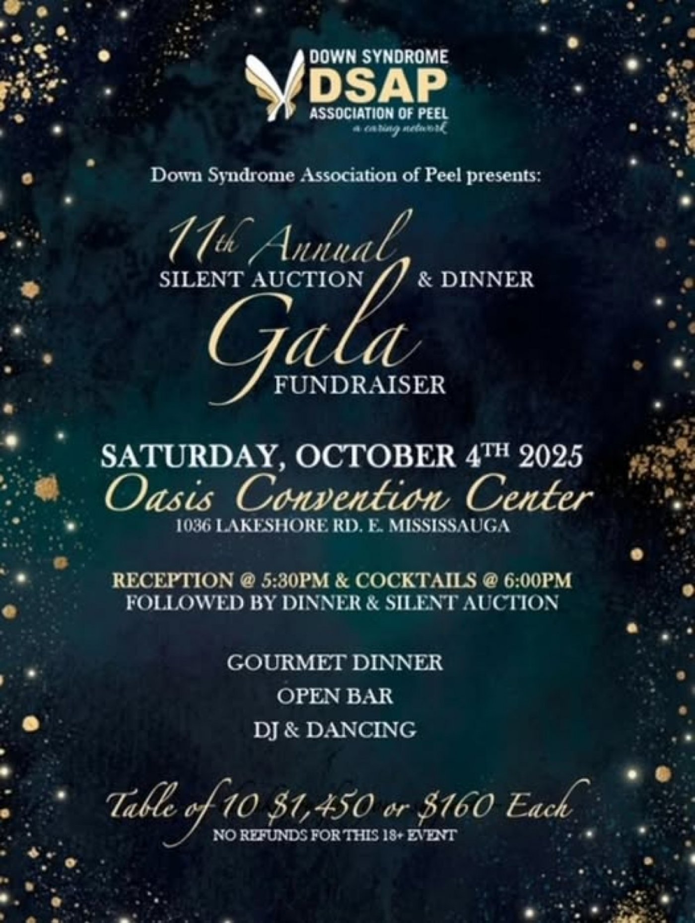 Down Syndrome Association of Peel  - 11th Annual Gala Dinner and Silent Auction