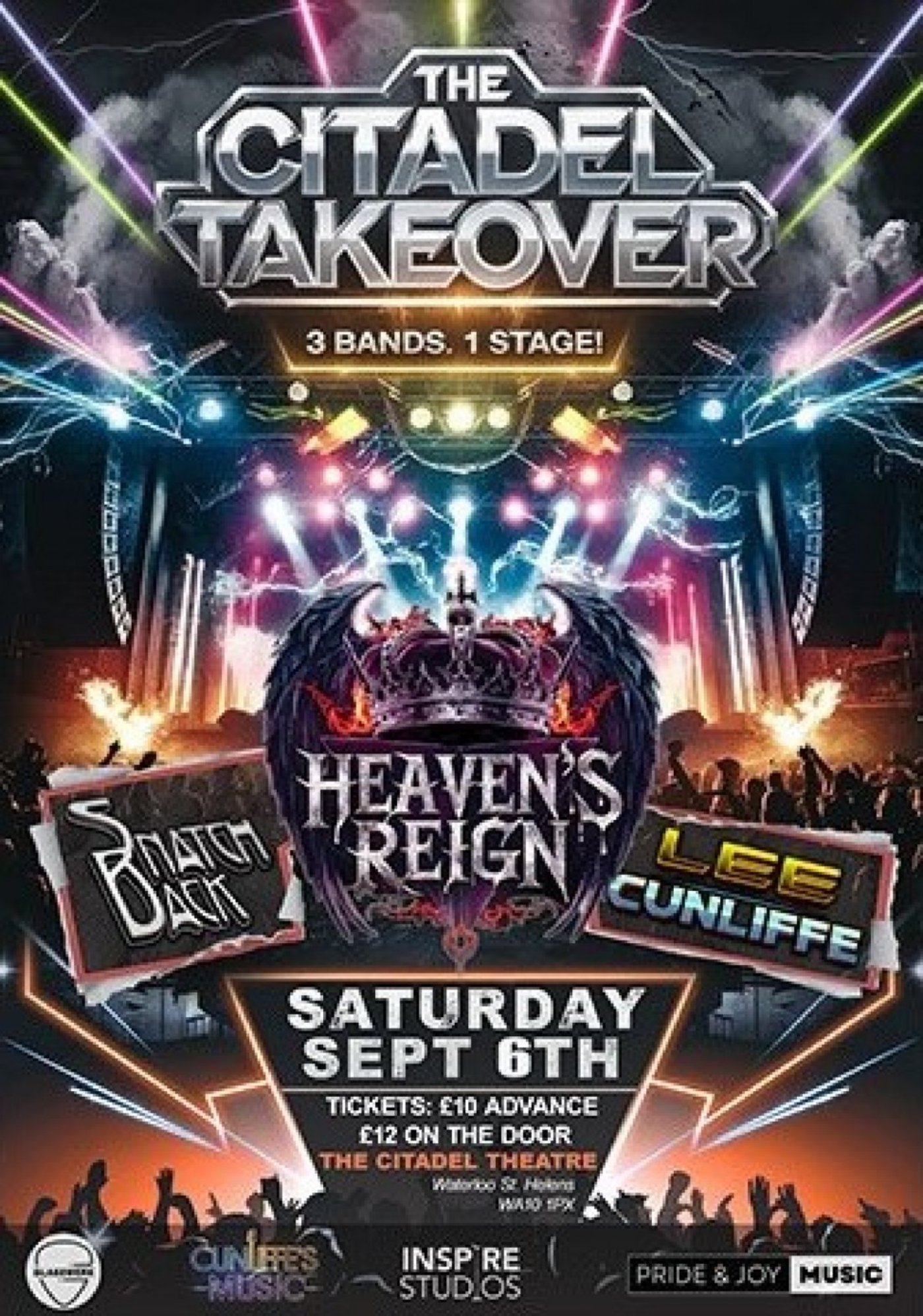 Original Rock Bands Storm the Citadel St Helens: Heavens Reign UK, Snatch-Back & Lee Cunliffe Trio 