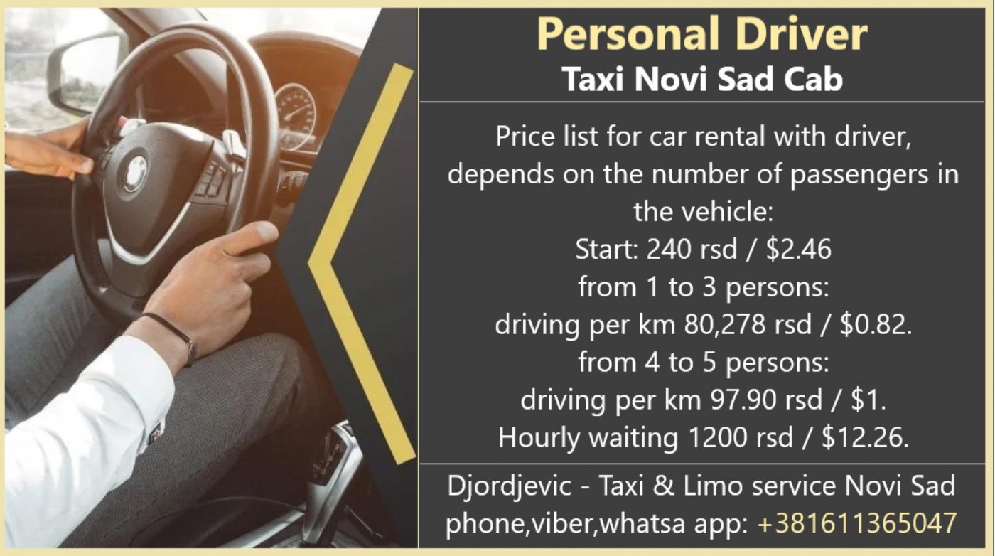 Personal Driver Novi Sad Taxi - Cab