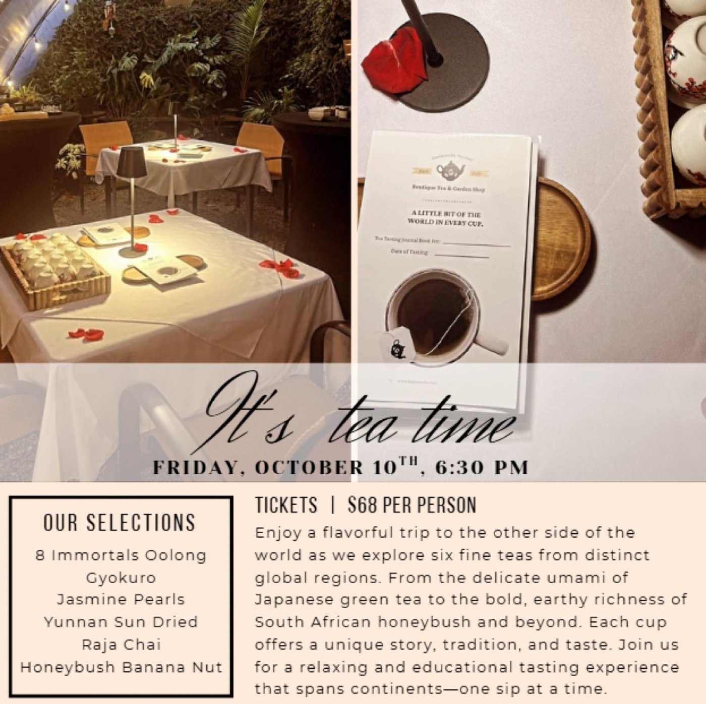 Tea Tasting in the Gardens