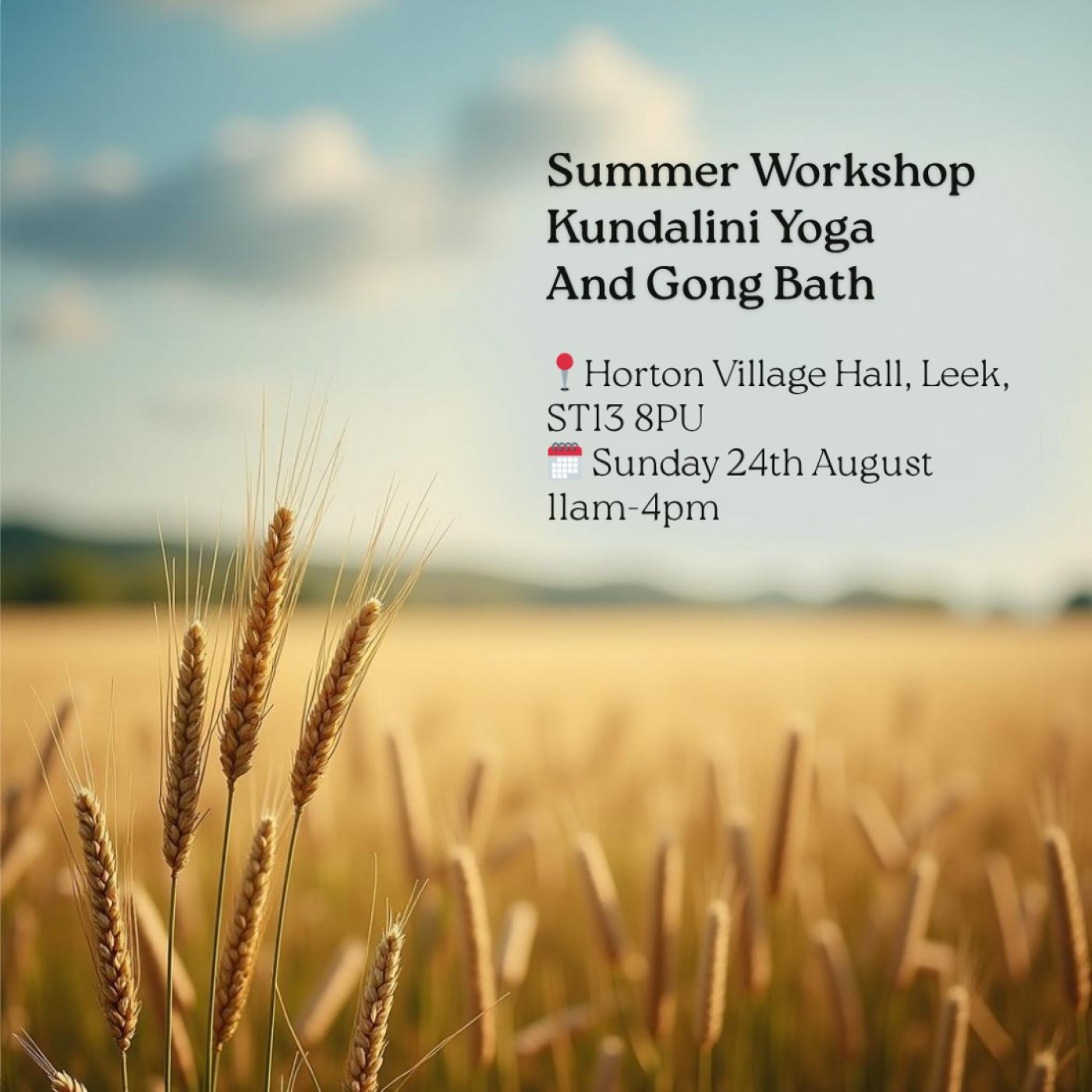 Summer Kundalini Yoga Workshop and Gong Bath