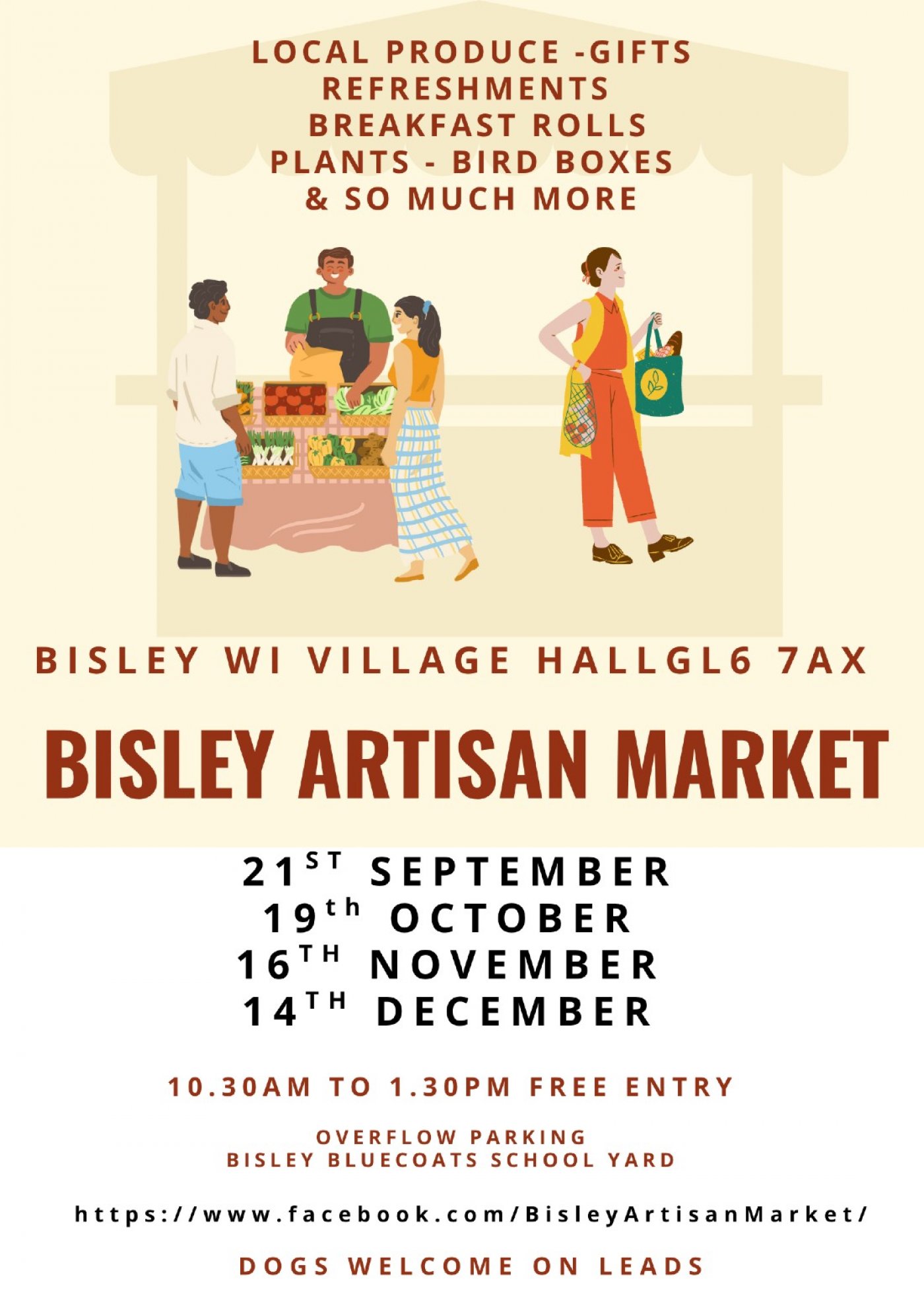 BISLEY ARTISAN MARKET 21ST SEPTEMBER 10.30AM TO 1.30PM BISLEY VILLAGE HALL
