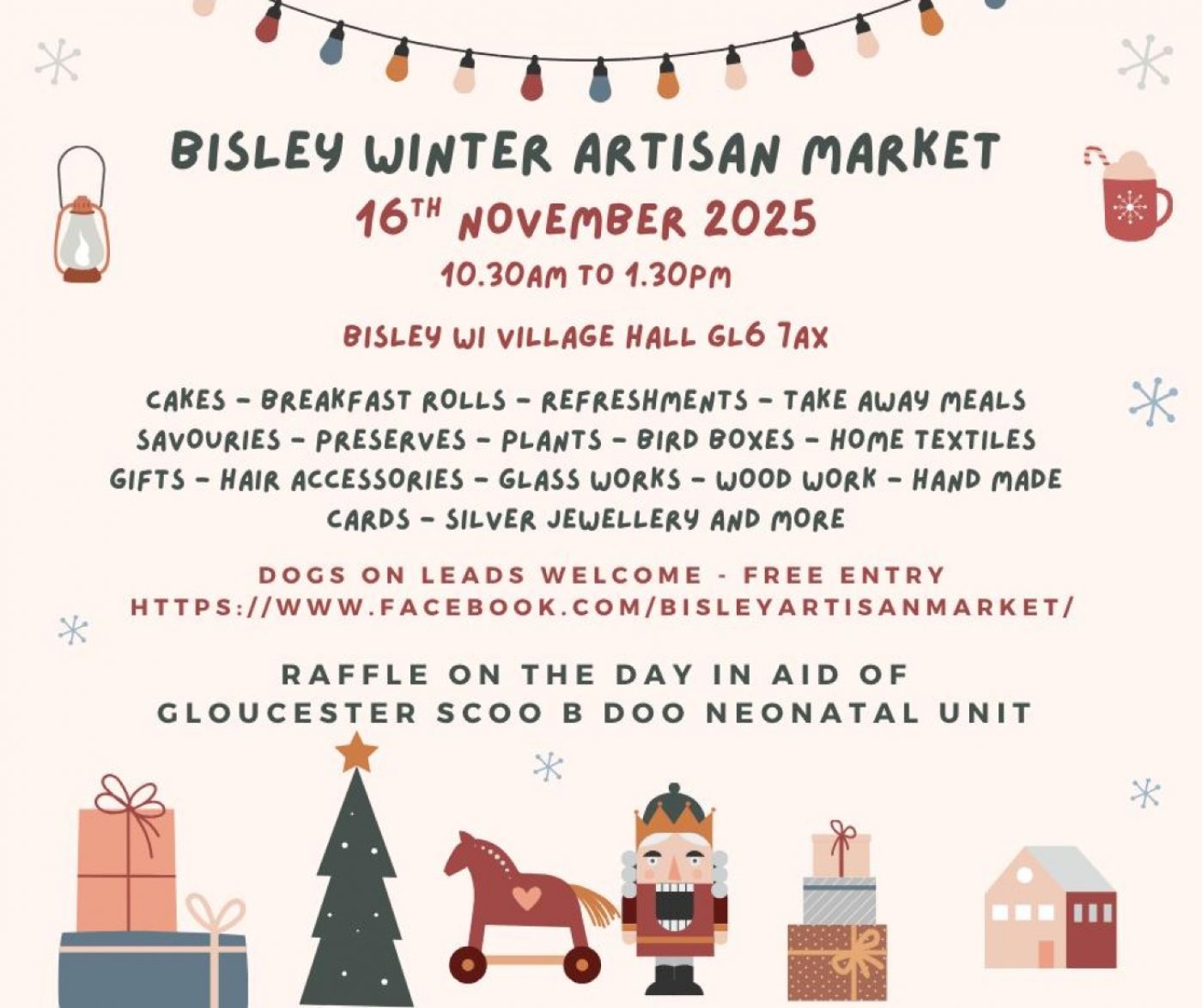 BISLEY ARTISAN WINTER MARKET 16TH NOV 10.30AM - 1.30PM GL67AX