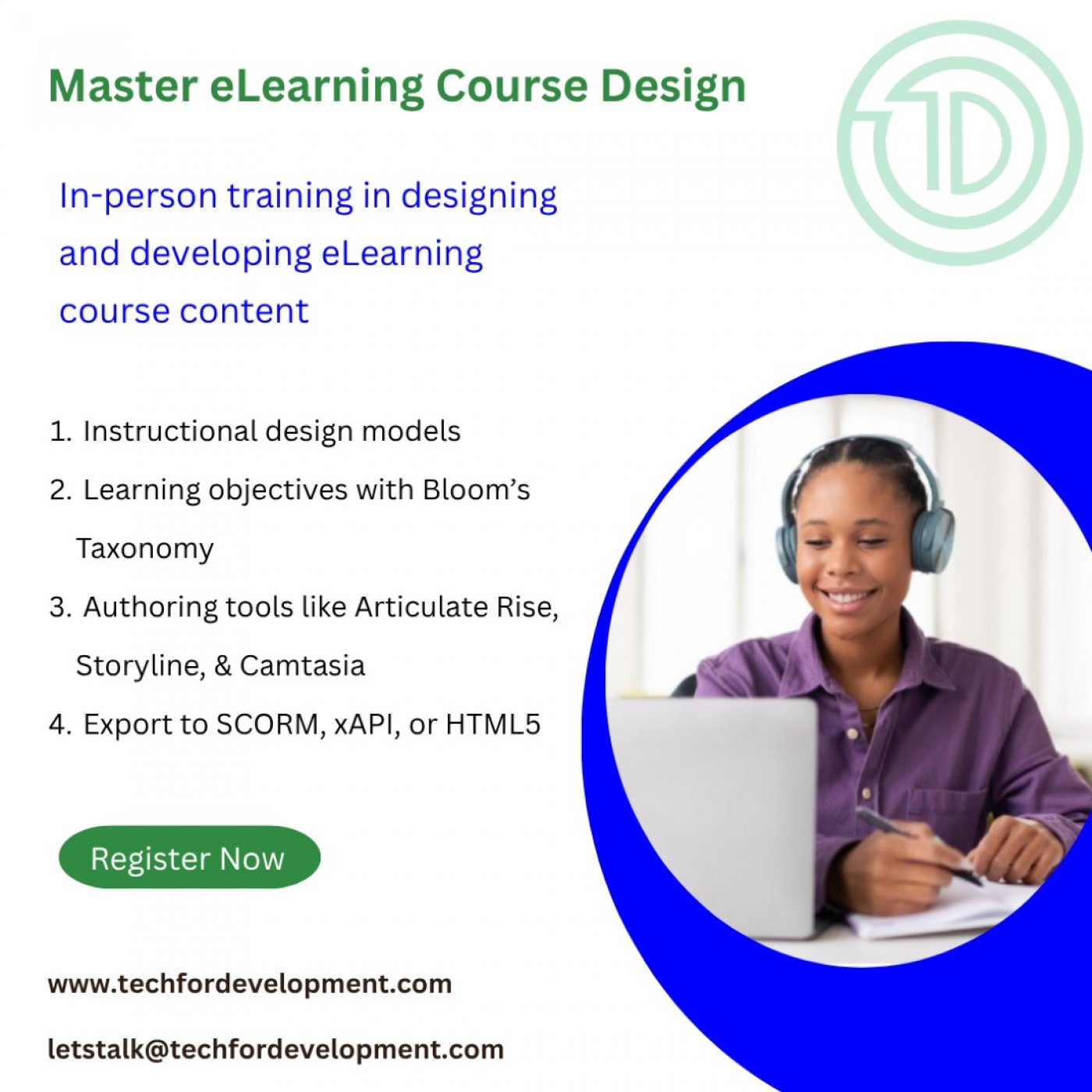 Training Course in Designing and Developing eLearning Course Content