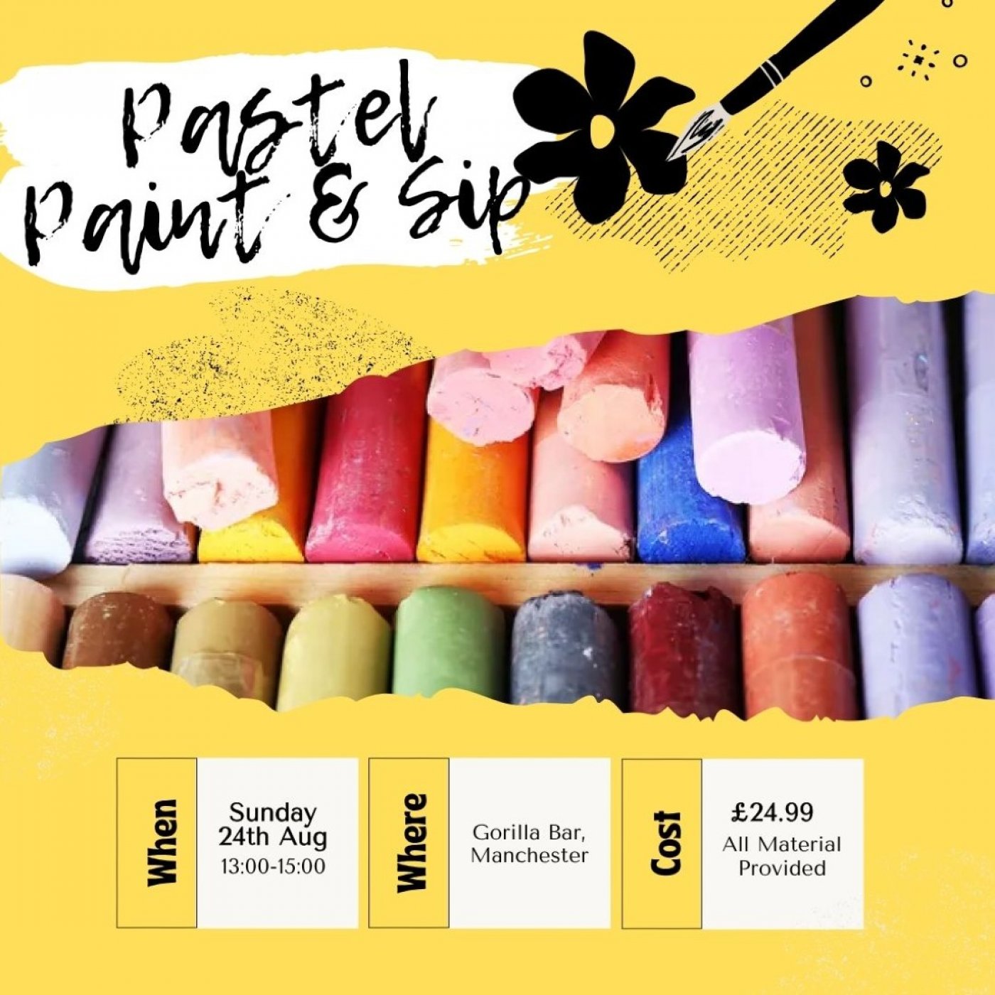 Pastel Paint & Sip : Van Gogh Sunflowers Edition