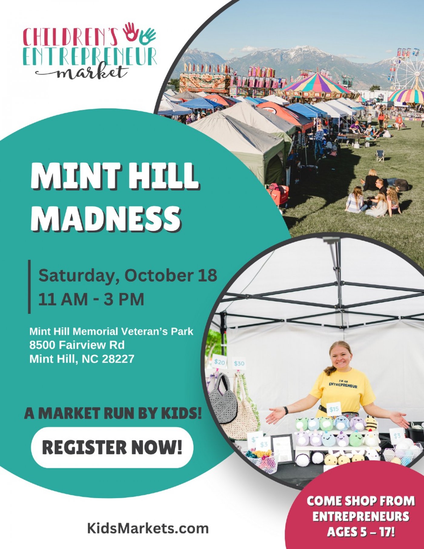 Kids Market at Mint Hill Madness - Saturday