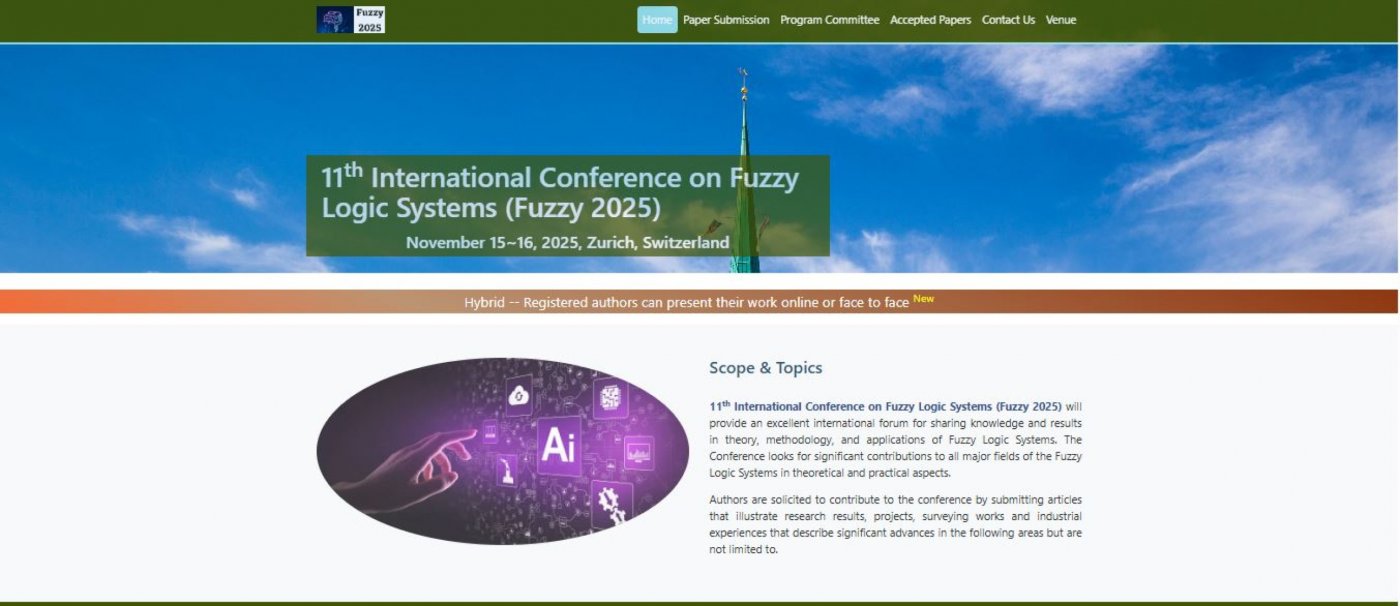 11th International Conference on Fuzzy Logic Systems (Fuzzy 2025)