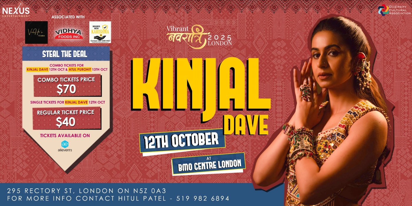 Vibrant Navratri with Kinjal Dave \/ London, ON \/ 12th October 2025