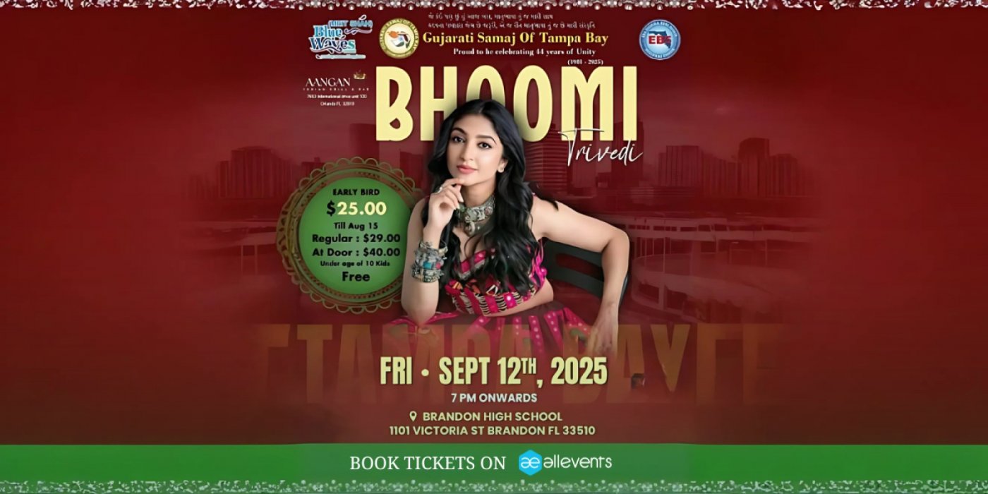 Bhoomi Trivedi Garba Festival 2025 in Tampa