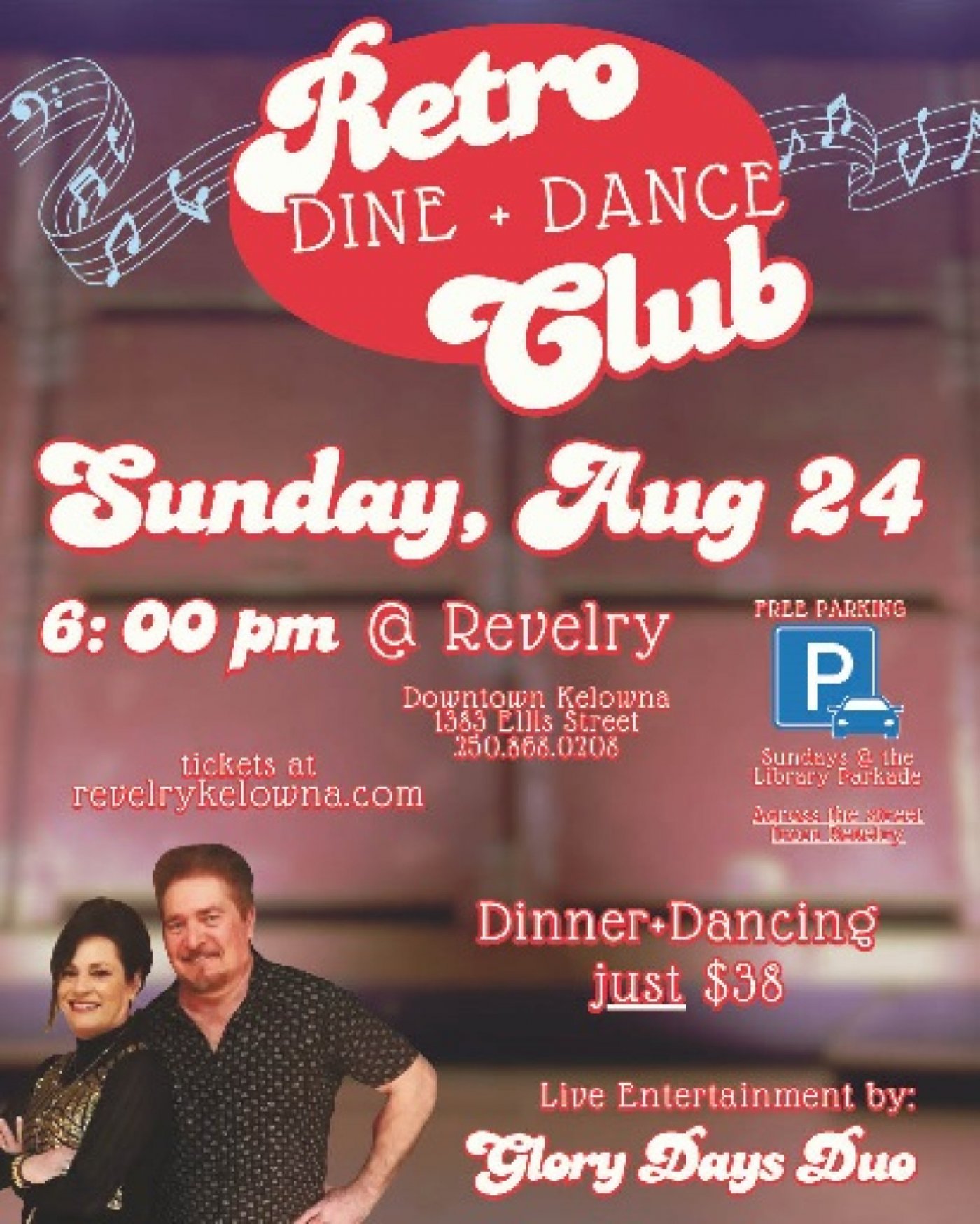 Retro Dine and Dance Club Dinner\/Dance with Glory days 
