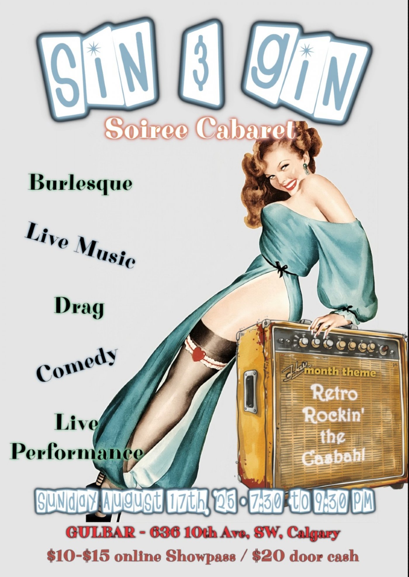 Sin & Gin soiree Cabaret - 'Retro Rockin' the Casbah!'