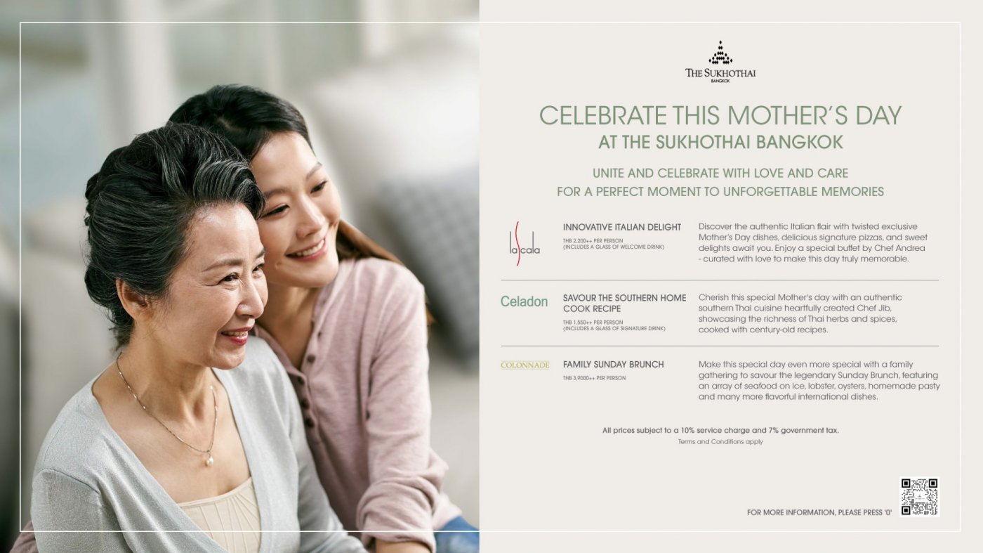 Celebrate Mother\u2019s Day at The Sukhothai Bangkok