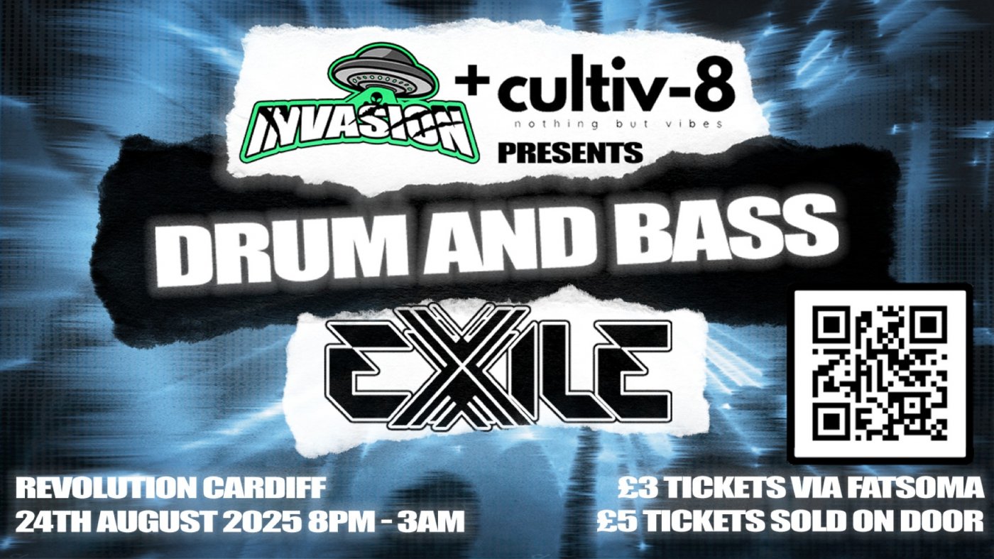 Invasion x Cultiv-8: Drum & Bass DnB Takeover at Revolution Cardiff Ft. Exile