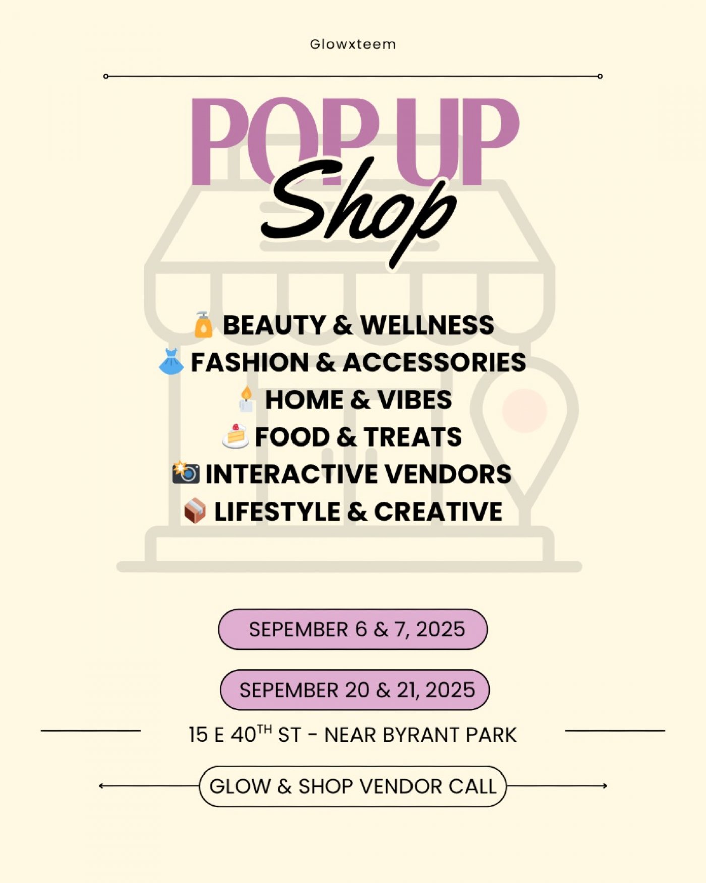 POP UP SHOP - Glow & Shop (VENDORS NEEDED)