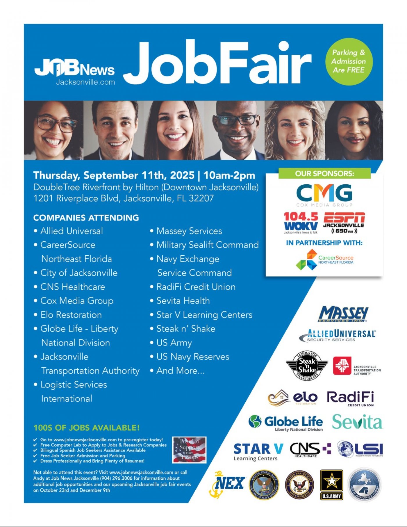 Jacksonville JOB FAIR - Local Companies Hiring for 100's of JOBS