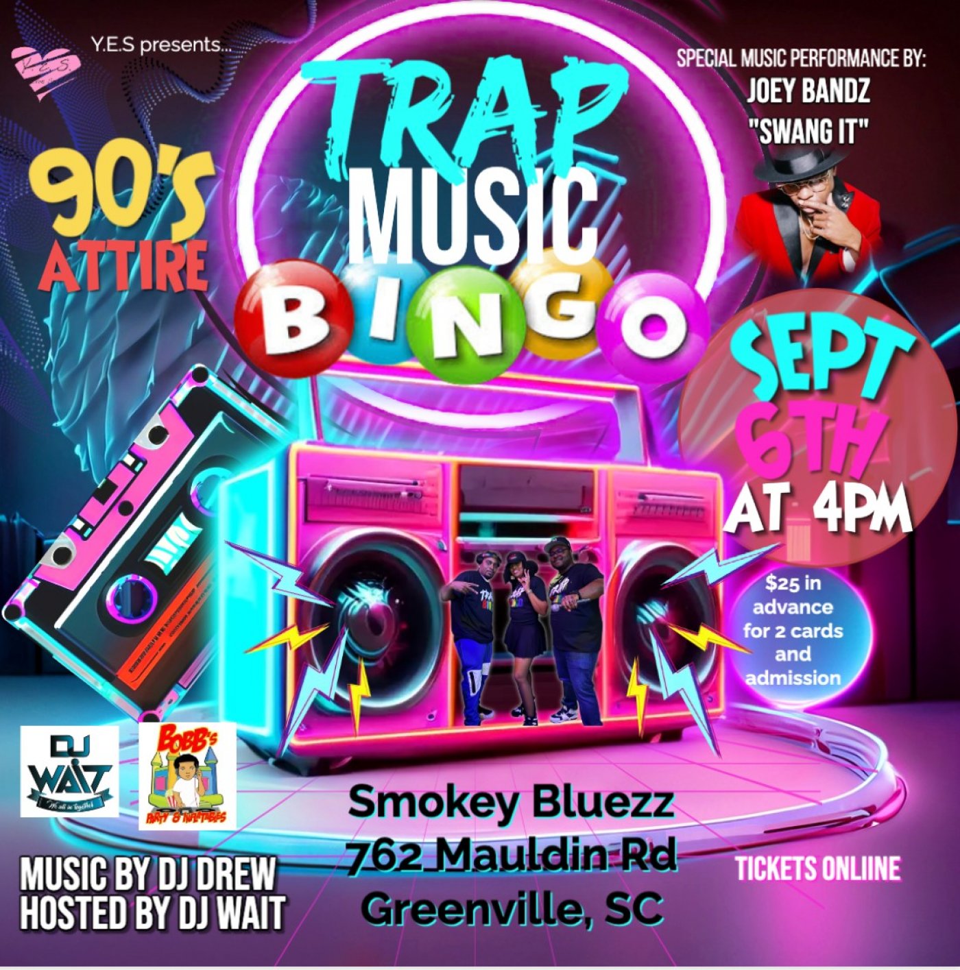 TRAP Music Bingo (1st Day Party- Greenville)
