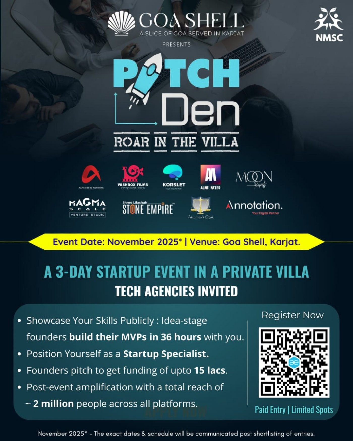 Inviting Tech Partners - Pitch Den ( Roar In The Villa )