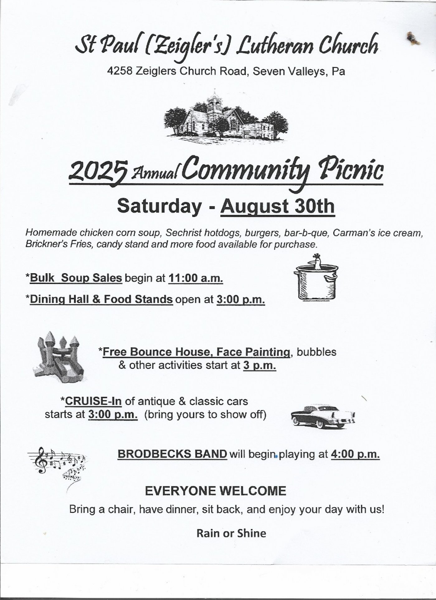 2025 Annual Community Picnic at St. Paul Zeigler's Church.