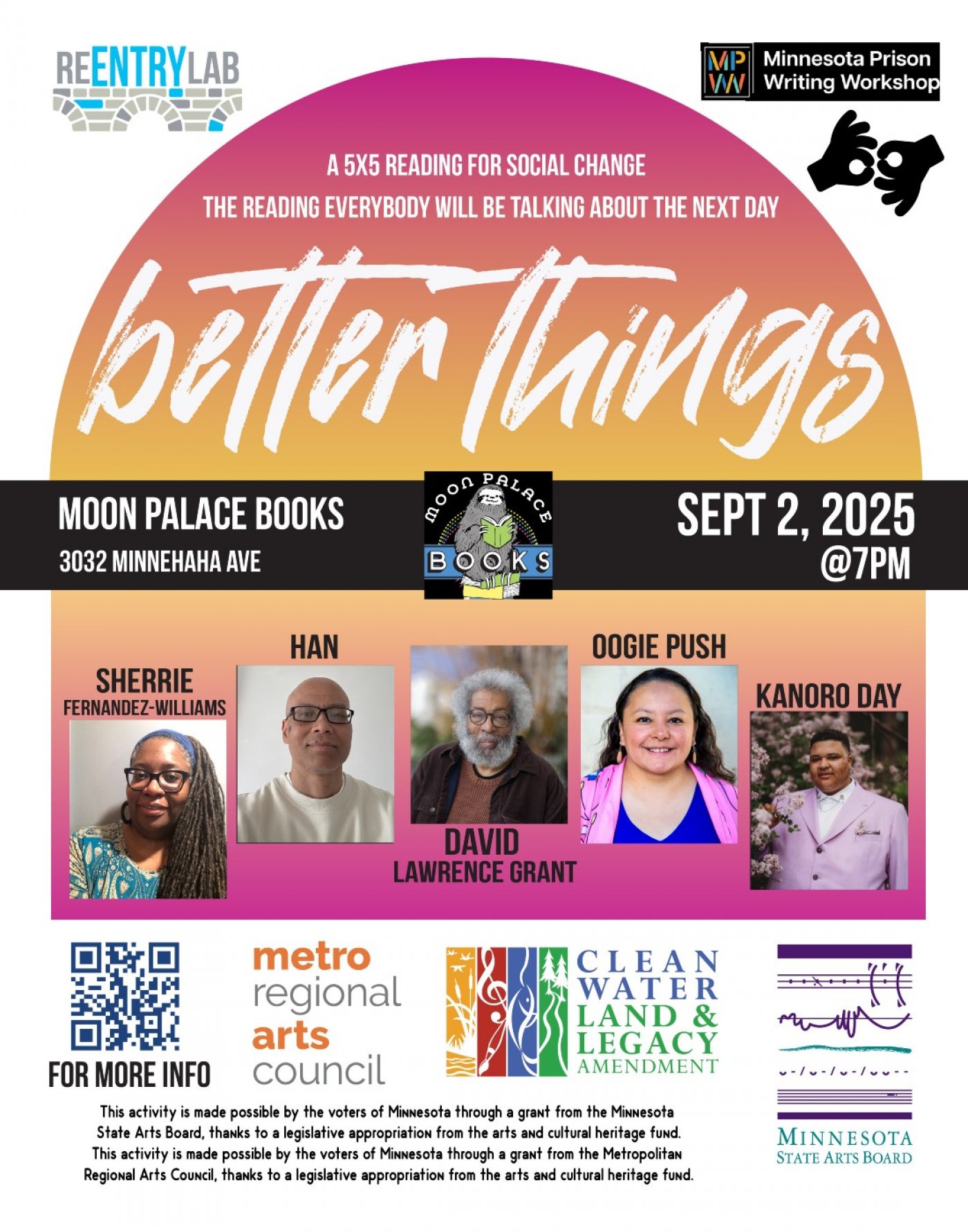 Better Things 5x5 Reading and Open Mic (September 2025)