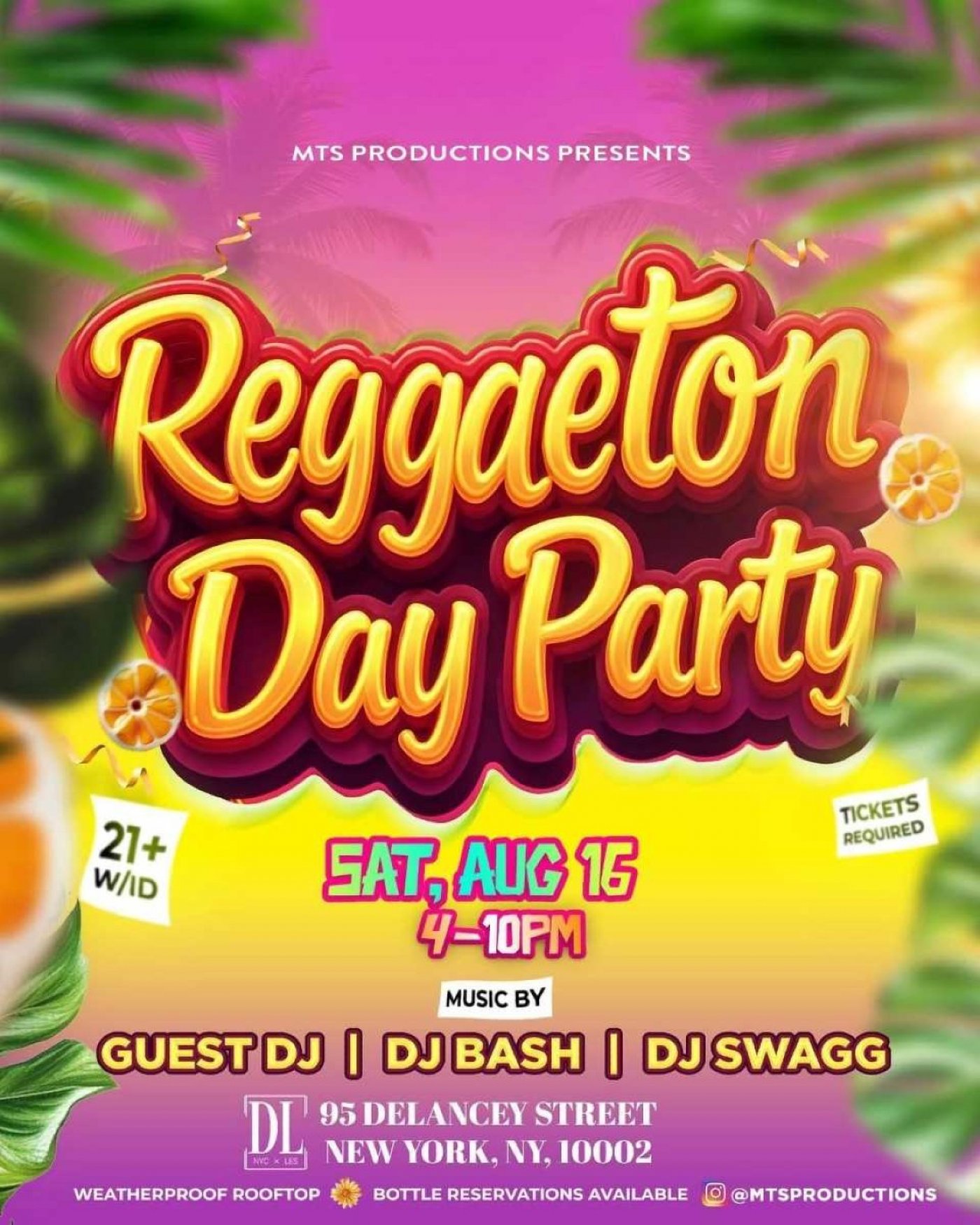 Travesuras Reggaeton Day Party at DL Rooftop NYC \u2013 Saturday, August 16