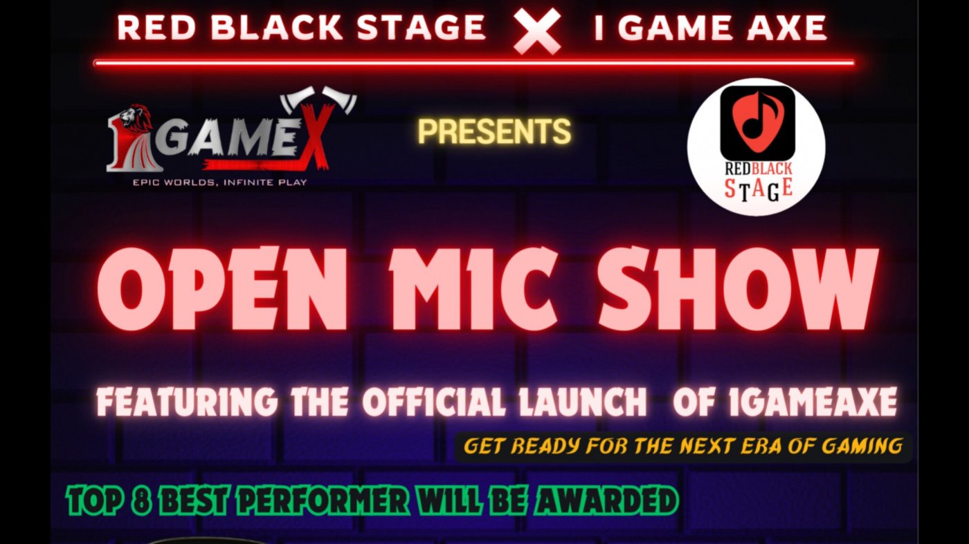 RED BLACK STAGE OPEN MIC