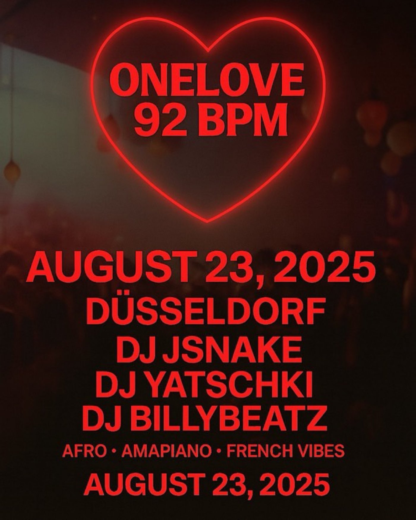 ONELoVE 92 BPM \u2013 Afro \u2022 Amapiano \u2022 Hip-Hop in der Altstadt D\u00fcsseldorf \ud83c\udfb6