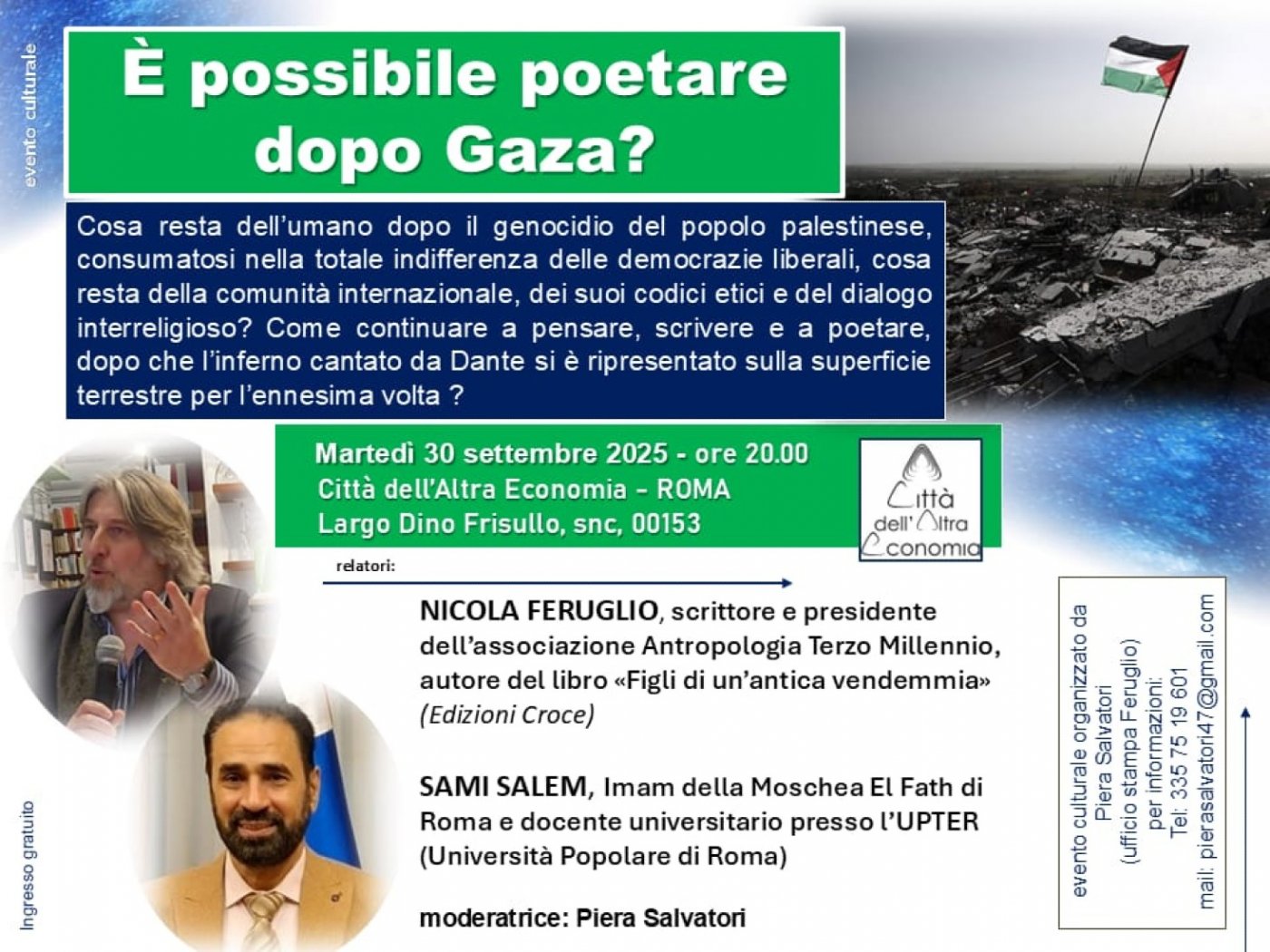 Nicola Feruglio e Sami Salem: \u00c8 POSSIBILE POETARE DOPO GAZA? (CAE - Roma)