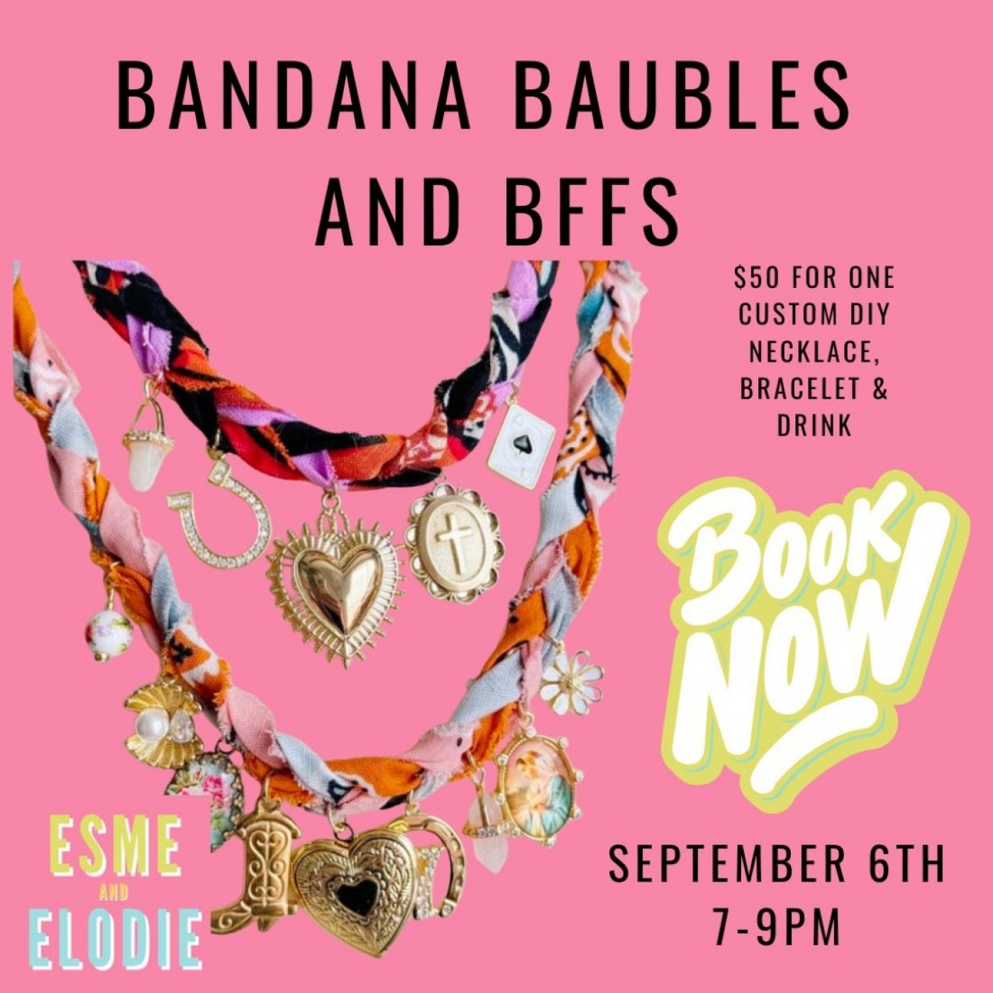 Bandana Baubles and BFFs: DIY Charm Necklace & Bracelet Night in Renton September 6th 7-9pm
