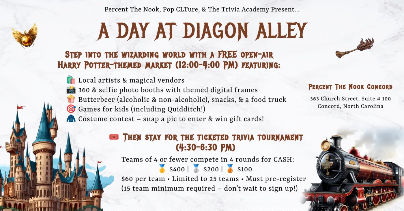 A Day at Diagon Alley: Harry Potter Market & Trivia at Percent The Nook