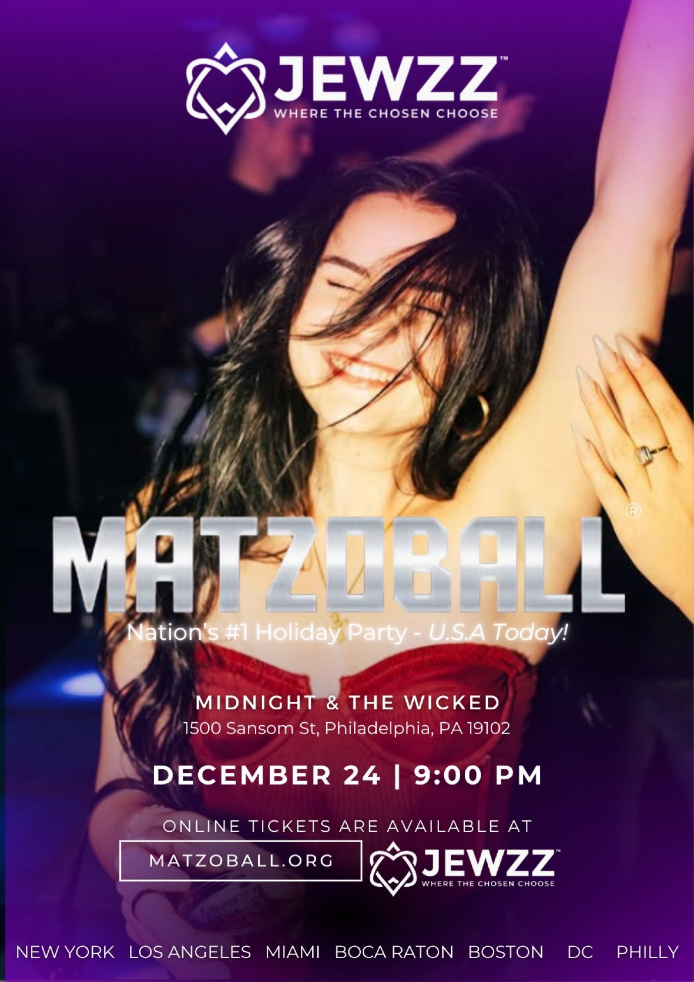 MATZOBALL\u00ae PHILLY EVE ages 21-49 December 24, 2025
