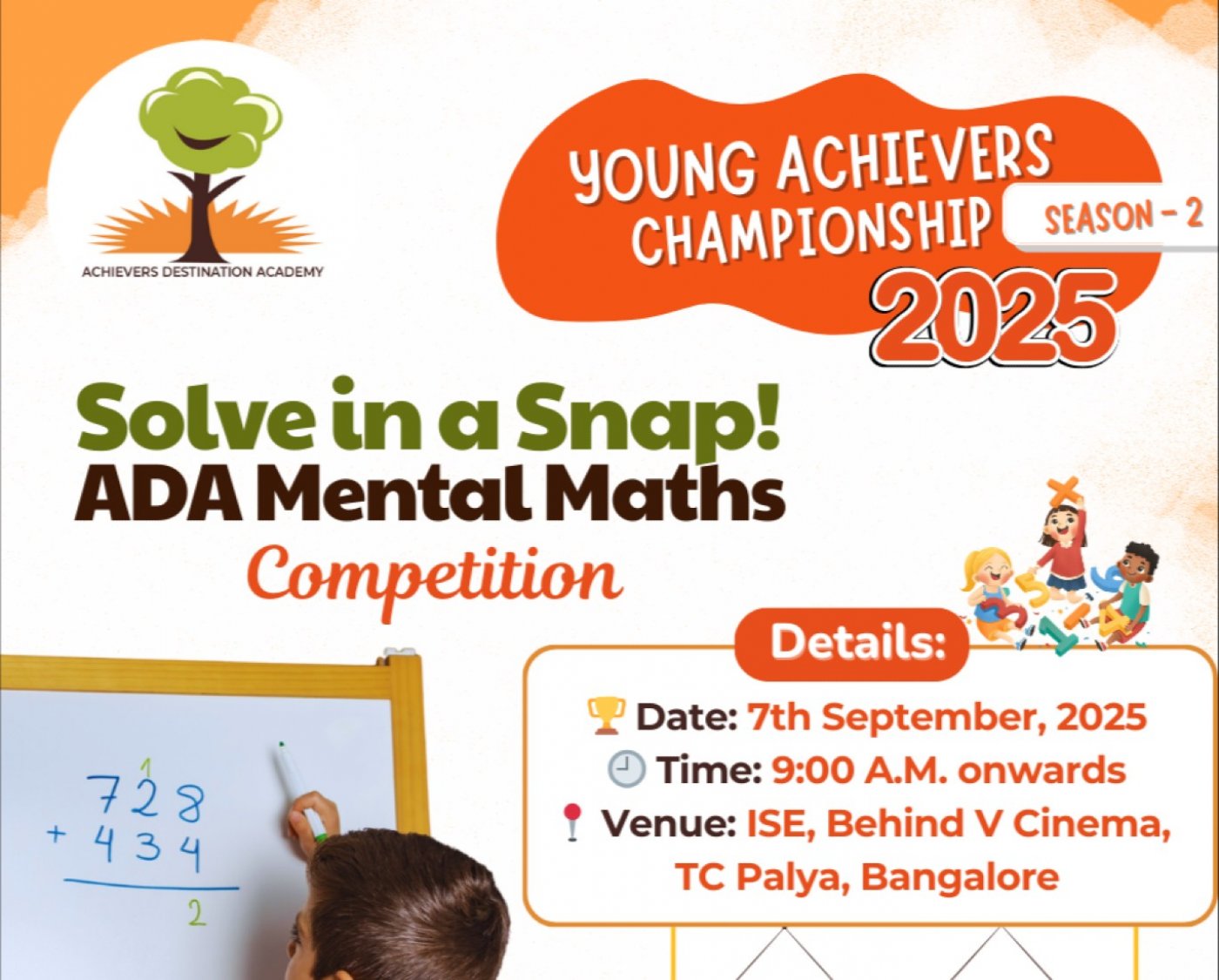 ADA Mental Math Competition in Bangalore - Young Achievers Championship 2025