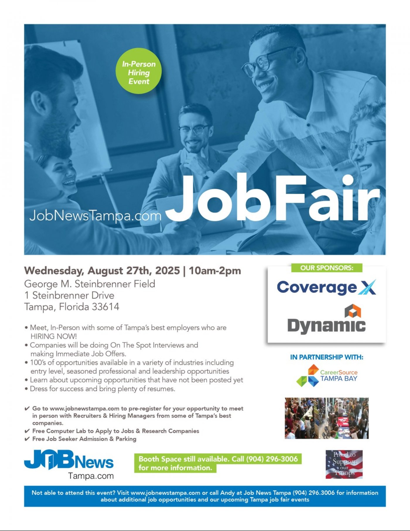 TAMPA JOB FAIR -   ** Local Companies Hiring for 100's of JOBS **