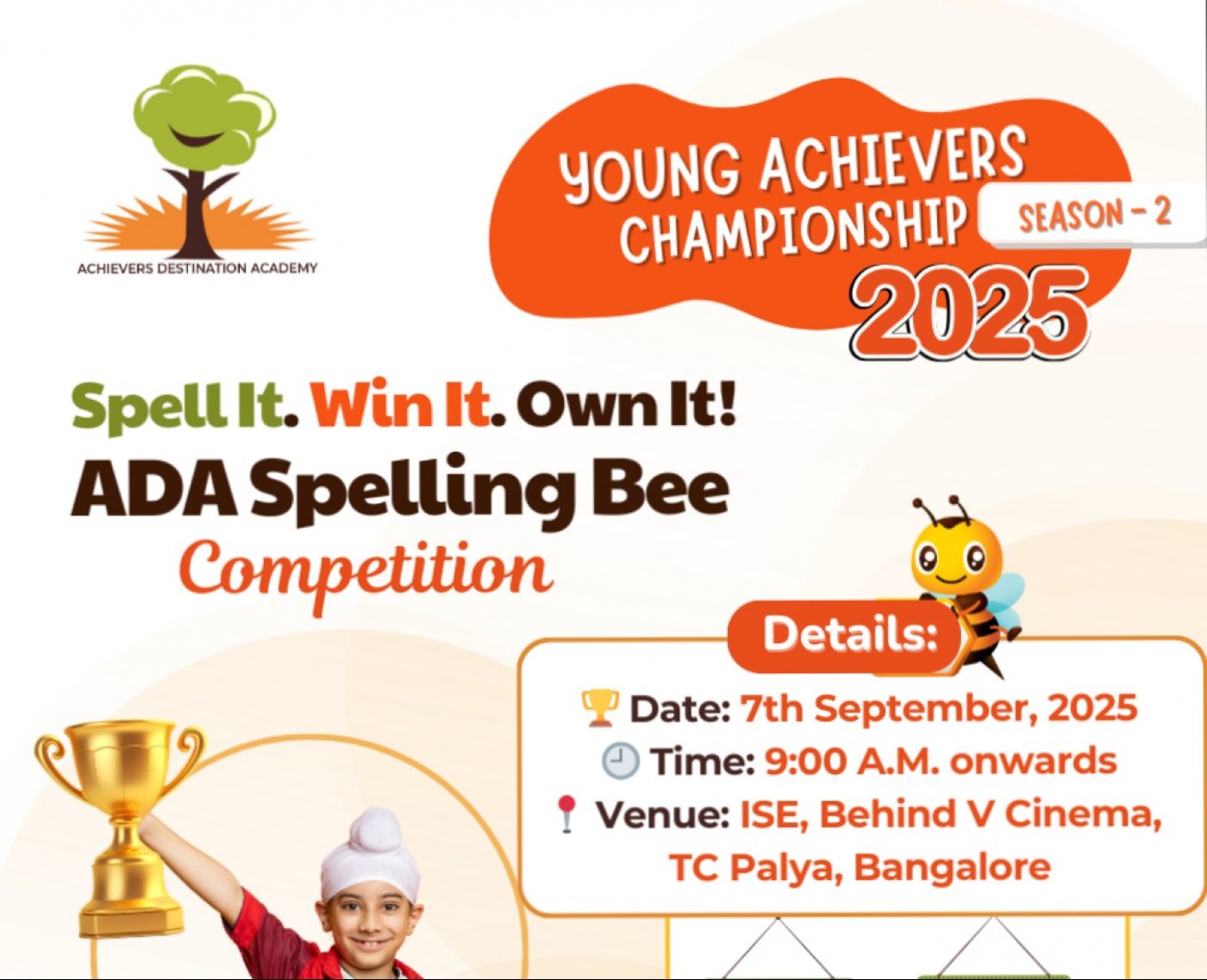 ADA Spell Bee Competition in Bangalore - Young Achievers Championship 2025 (Season-2)