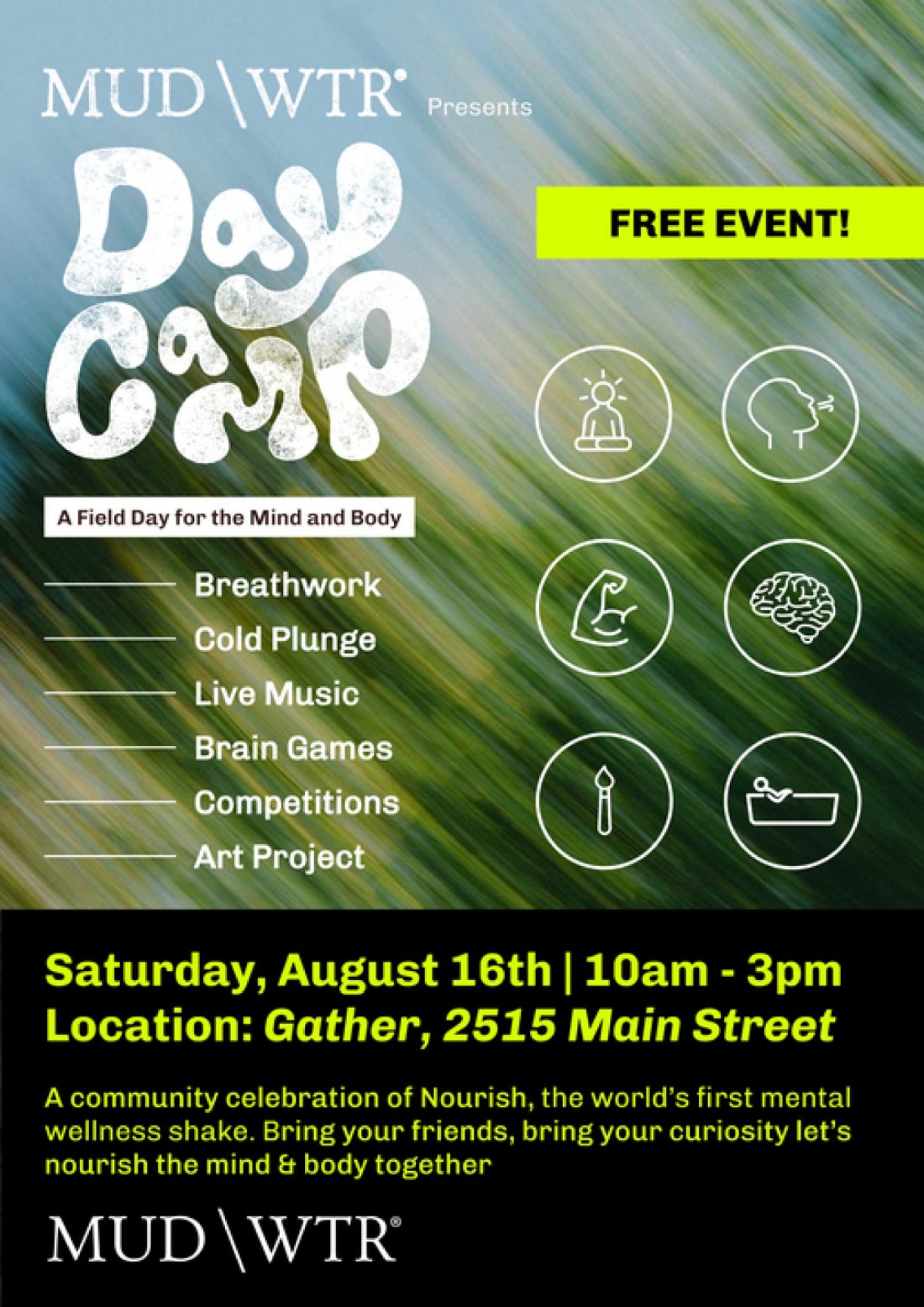 MUD\\WTR presents: Day Camp \u2014 A field day for the body and mind