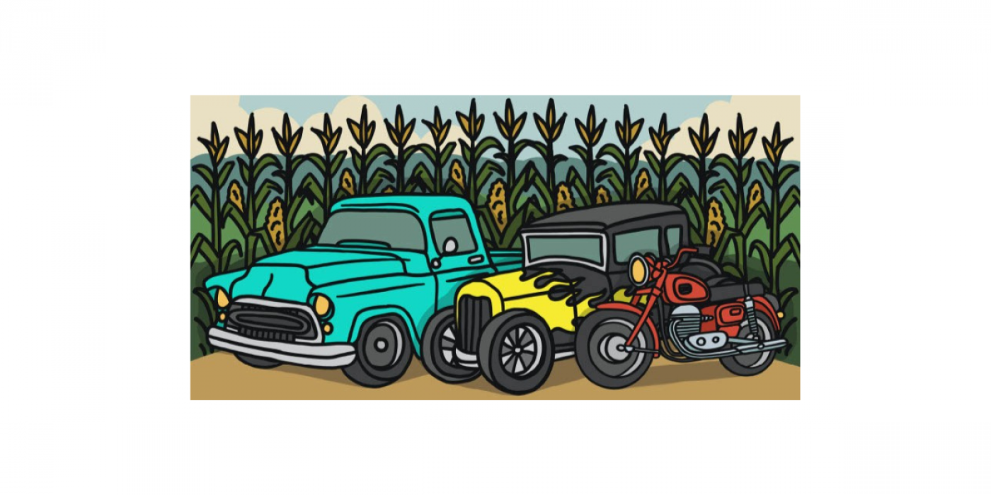 Car Show by a Cornfield