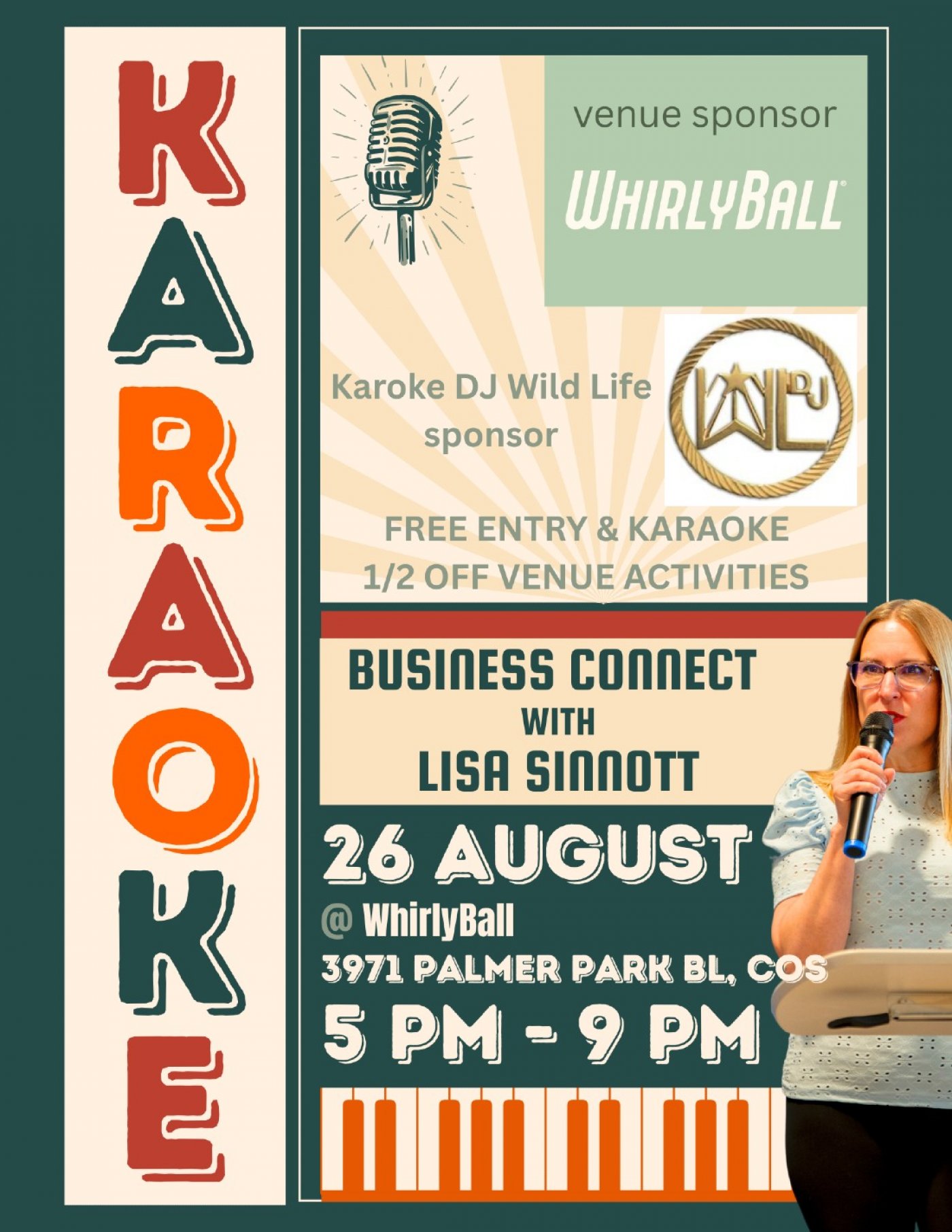 Business Connect Karaoke with Lisa Sinnott with 1\/2 price Venue Activities 
