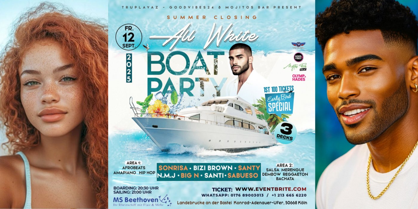 "ALL WHITE" BOAT PARTY - SUMMER 2025 FINALE (LATIN\/AFRO\/RNB\/URBAN)