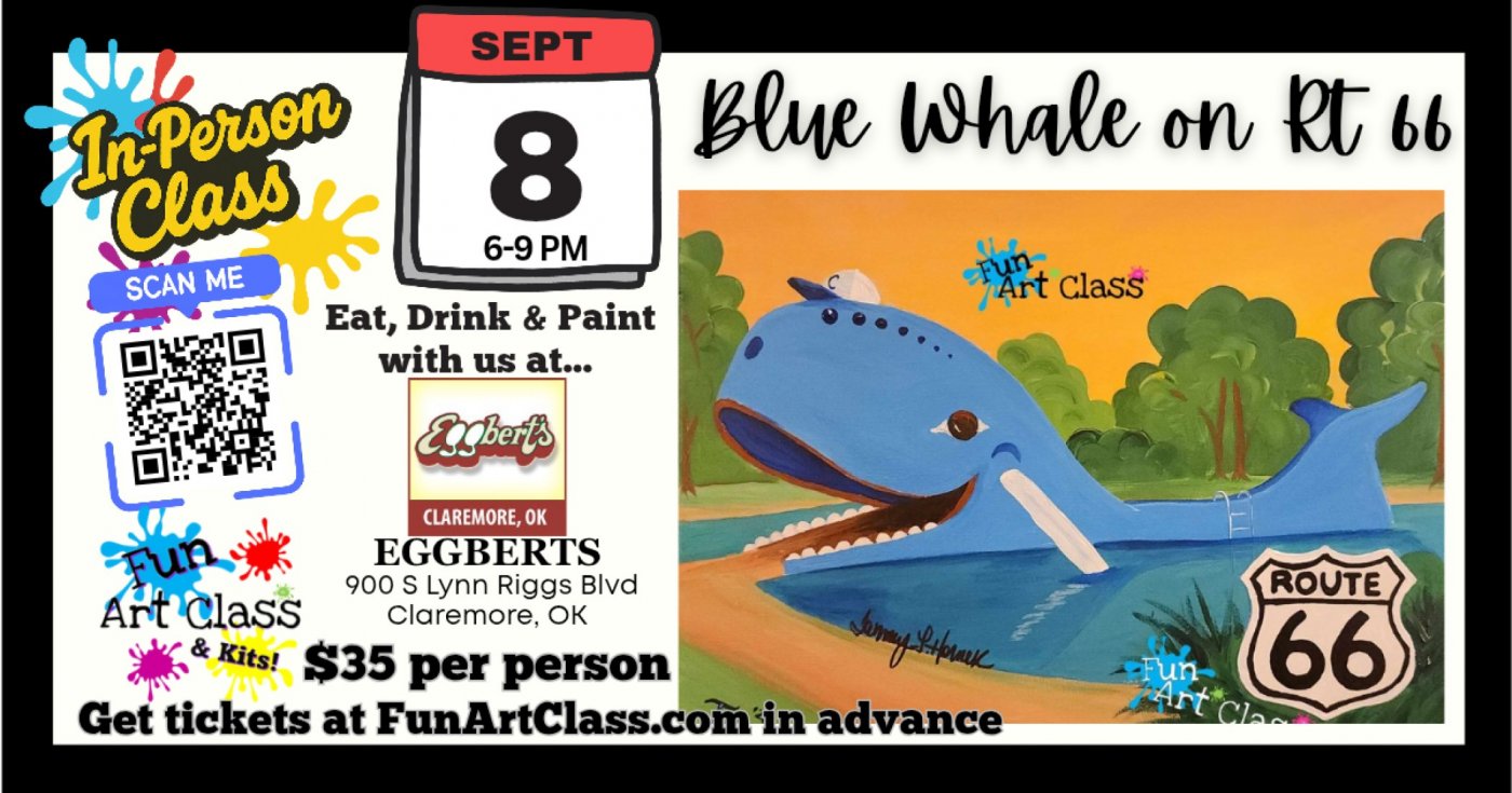 In-Person Fun Art Class \u2013 Blue Whale on 66