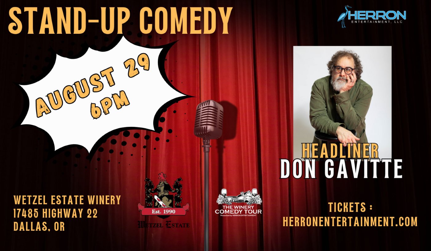 the WINERY COMEDY TOUR at WETZEL ESTATE WINERY