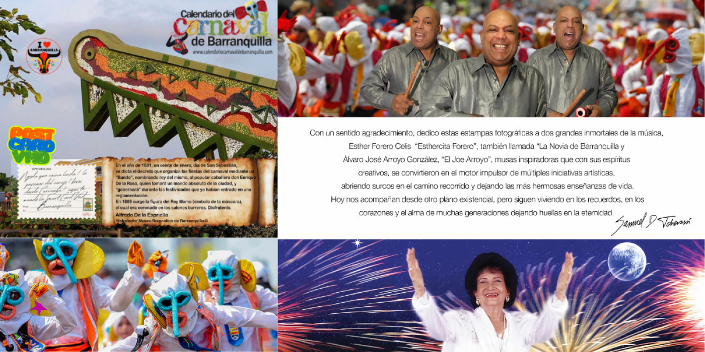 CALENDARIO CARNAVAL DE BARRANQUILLA Y LA POST CARD CARNAVALES DE BARRANQUILLA