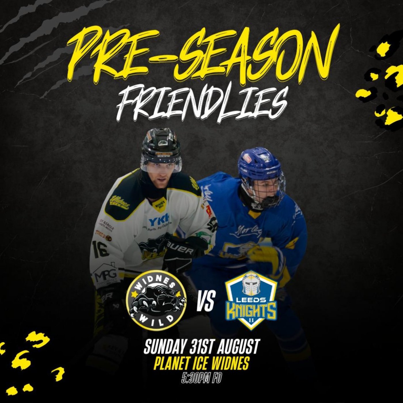 YKK Widnes Wild vs Leeds Knights 2 Ice Hockey Match FO 5.30PM - Sunday 31\/8\/25 Planet Ice Widnes