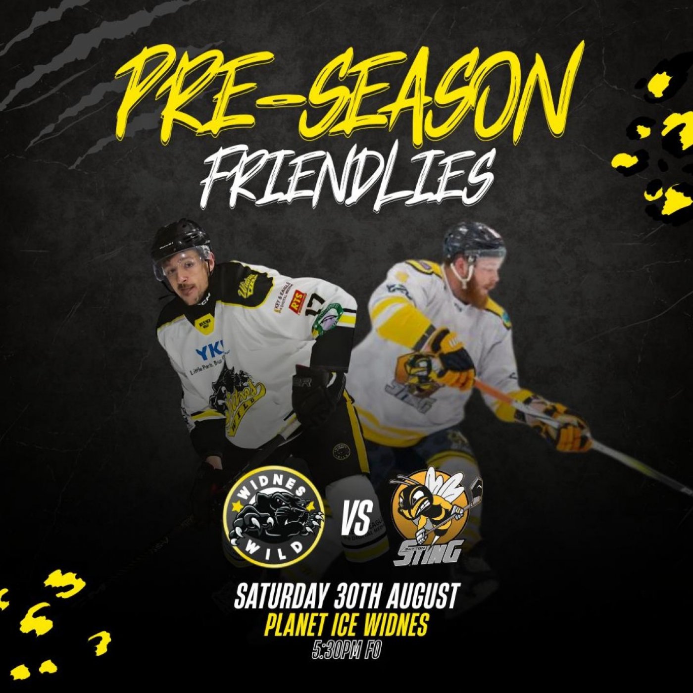 YKK Widnes Wild vs Sutton Sting Ice Hockey Match FO 5.30PM - Sunday 30\/8\/25 Planet Ice Widnes