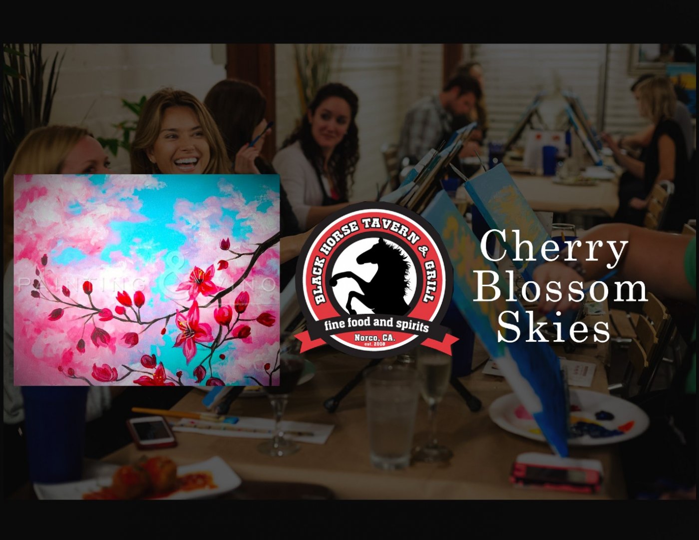 Cherry Blossom Skies- Paint and Sip