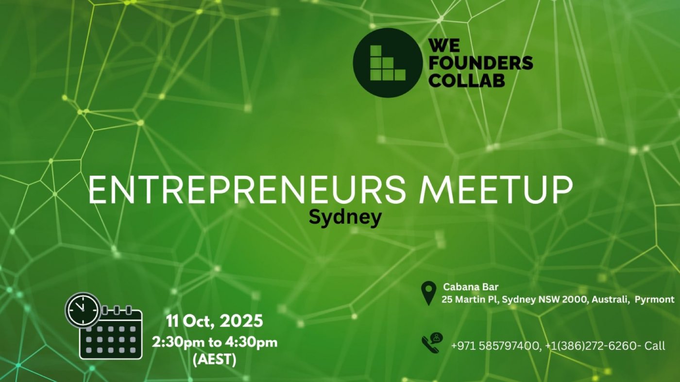 Entrepreneurs Meetup by We Founders Collab Sydney Australia 2025