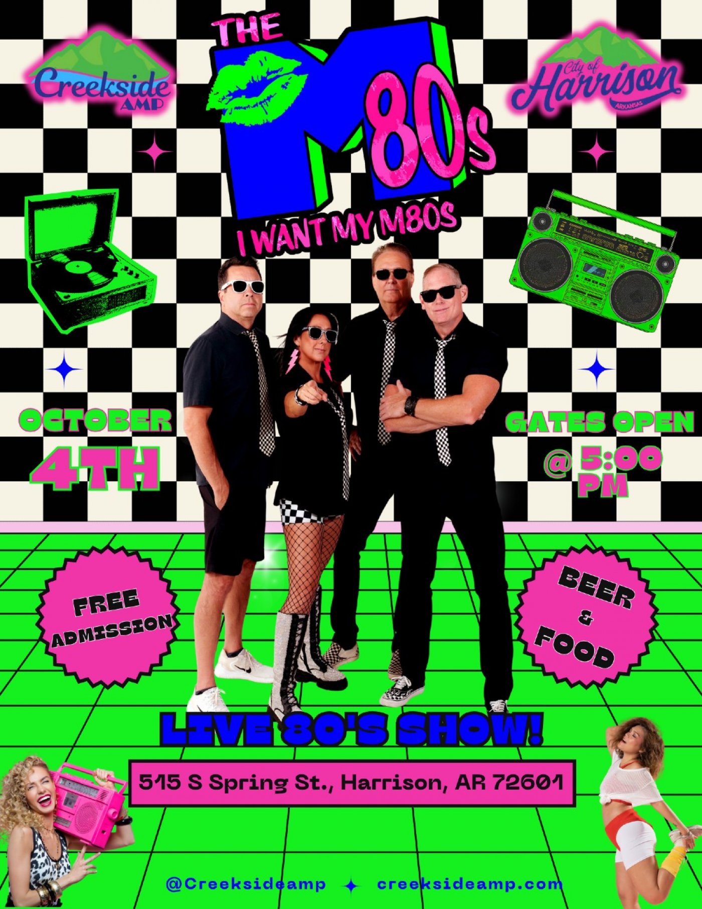 Free Concert in Harrison - The M80's at Creekside Amp, Saturday, October 4