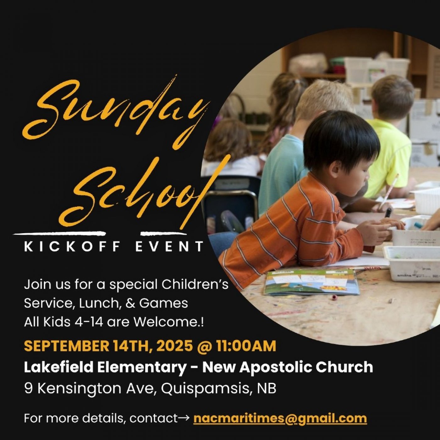 Sunday School Kickoff with the New Apostolic Church Quispamsis