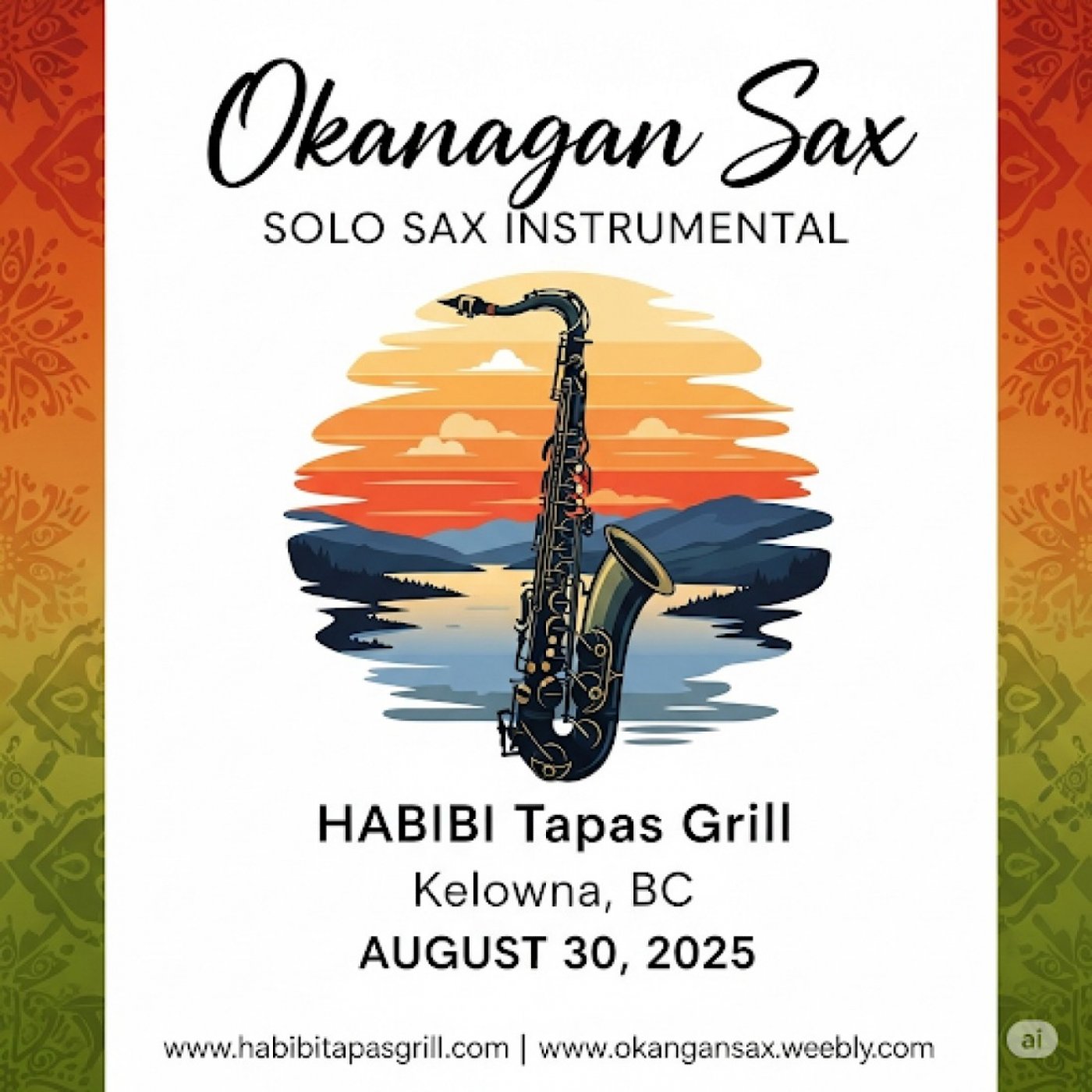Okanagan Sax - Live Show at Habibi Tapas Grill