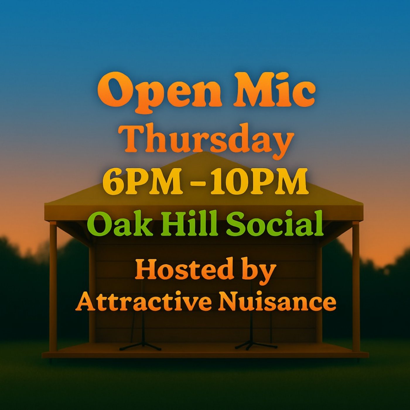 Thursday night open mic at Oak Hill Social