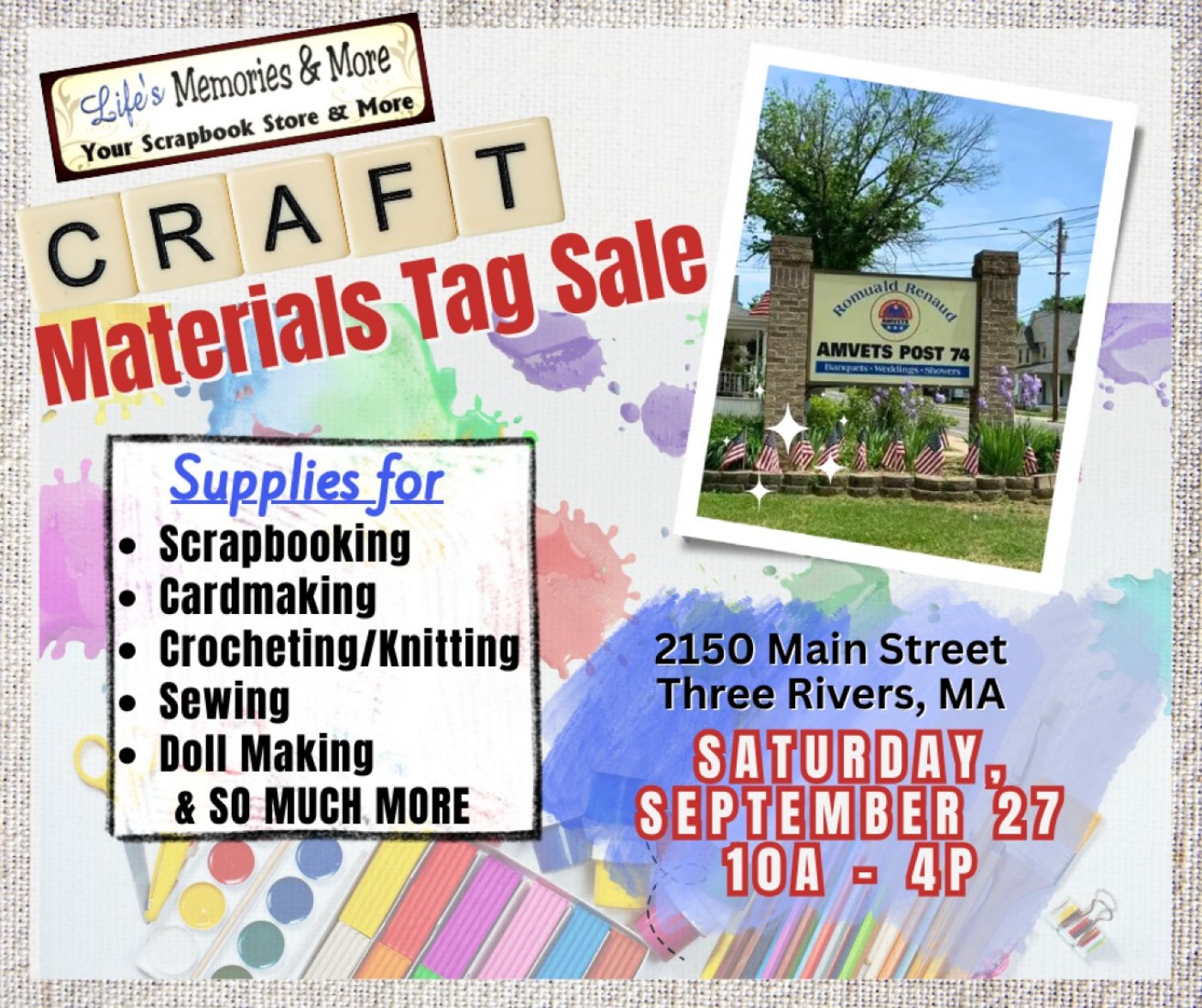 Craft Materials Tag Sale